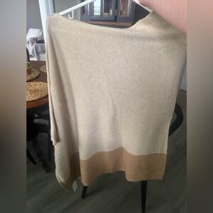 Jcrew color block poncho NWT